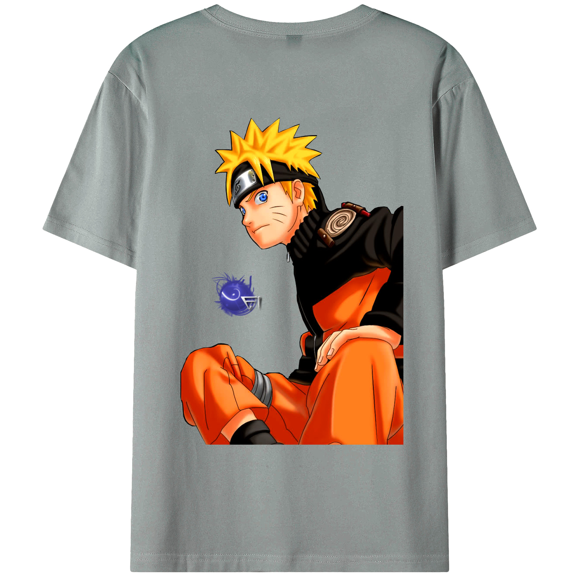（画像用） NARUTO -ナルト- うずまき ナルト Uzumaki Naruto 綿100％ メンズ半袖Tシャツ（バックプリント） 通気性